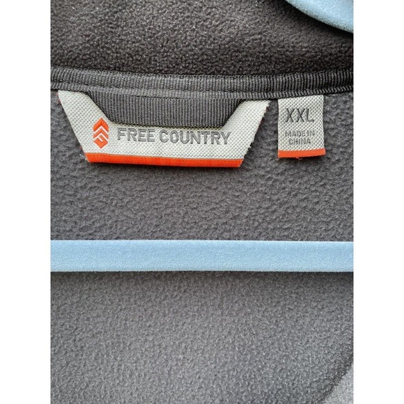 Free Country Fleece Jacket Full Zip XXL Mens Gray Black Trim Warm Mock Neck Cozy - Picture 7 of 7